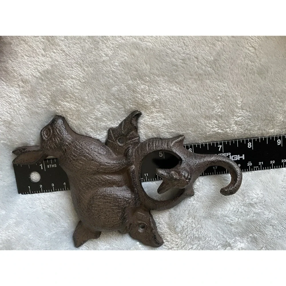 Rustic Cast Iron Rabbit Wall Hook Bunny Coat Towel Key Holder Farmhouse Cottage
